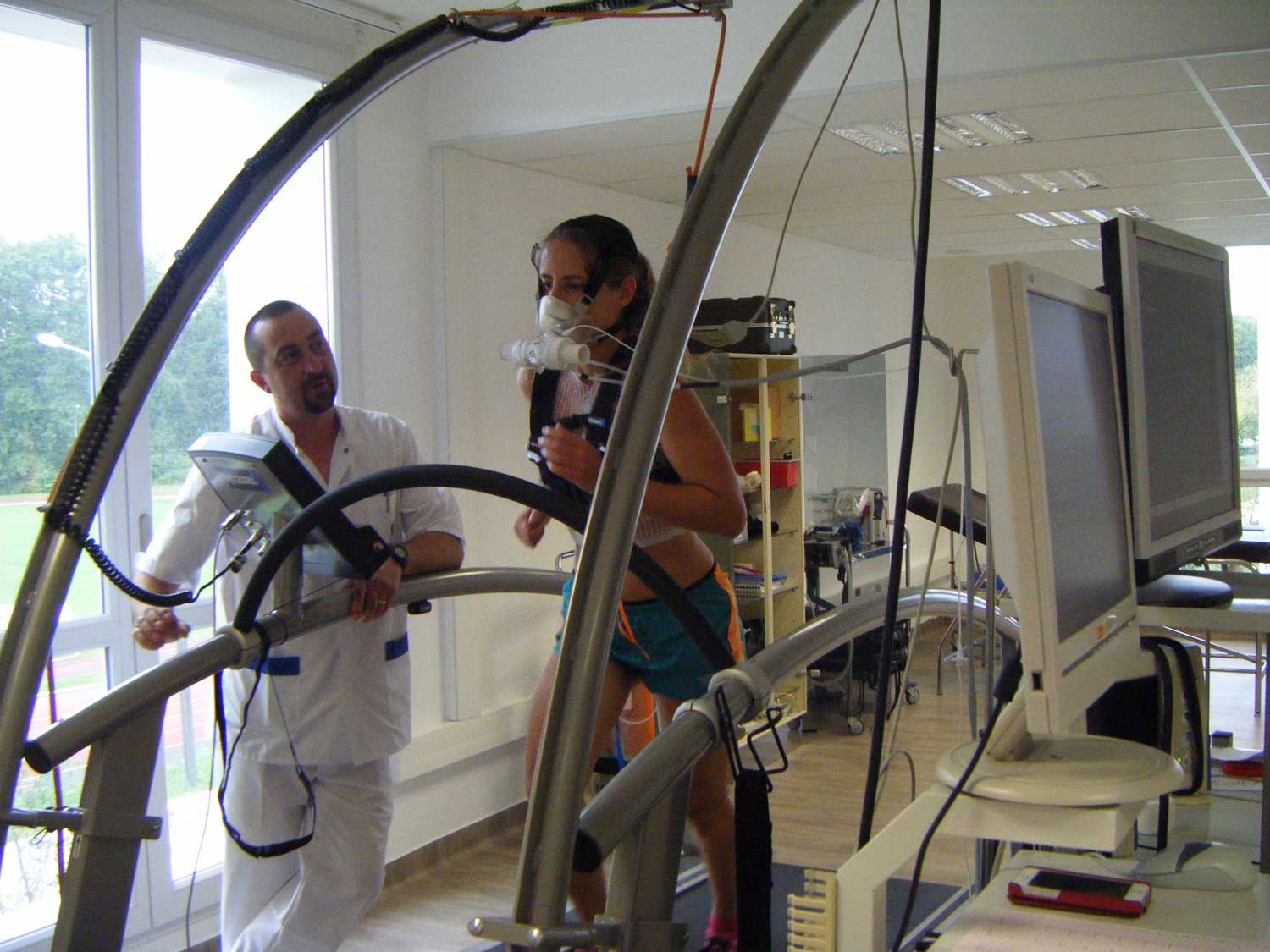 Stress test on treadmill